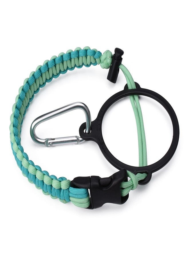 HYDRO CELL Paracord Handle for Wide Mouth Water Bottles - Carrier Strap w/Attachment Ring and Carabiner Accessory. Compatible w/ 64oz, 40oz 32oz, 24oz, 18oz, 14oz Insulated Bottles (Mint/Green) - Image 2